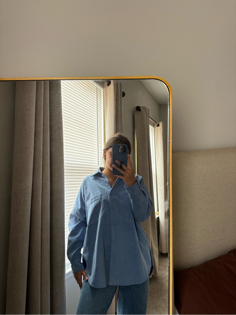 Zara Light Blue Button-Down Shirt